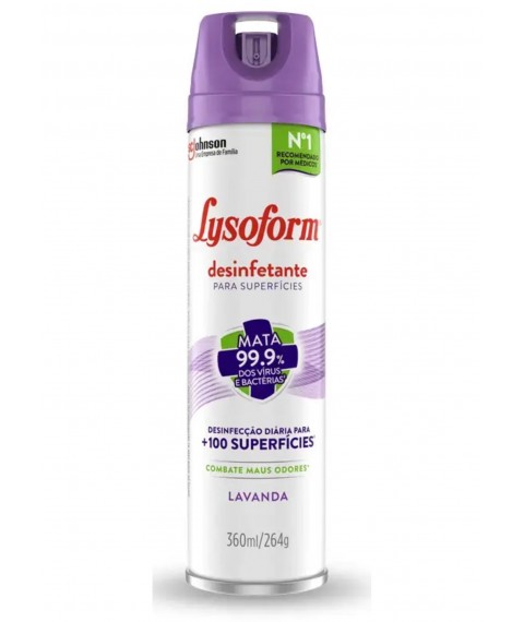 Desinfetante Lysoform LAVANDA aerosol 360 ml bactericida