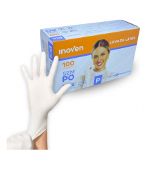 Luva látex SEM PÓ TAM P c/100un INOVEN