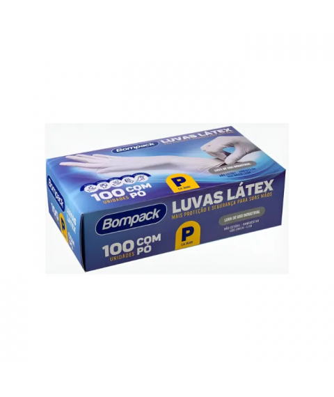 Luva látex com pó TAM P cx c/100un Bompack