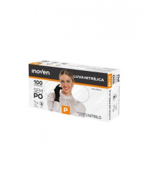 Luva nitrílica preta SEM PÓ TAM P c/100un INOVEN