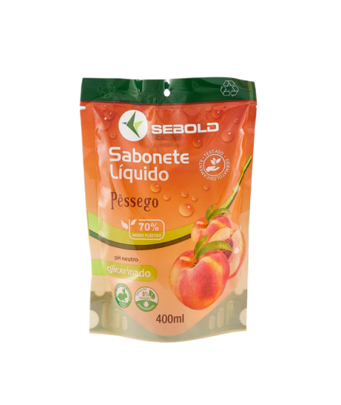 Sabonete 400 ml sachet PESSEGO Sebold 