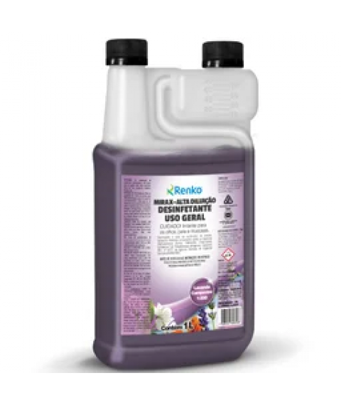 Desinfetante 1 lt Mirax LAVANDA CAMPESTRE COM DOSADOR alta diluição
