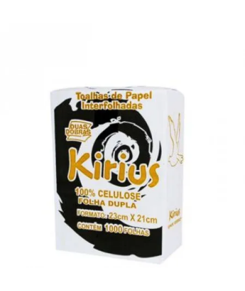 Papel toalha KIRIUS FL DUPLA 23x21 c/1000 branco luxo 34g 