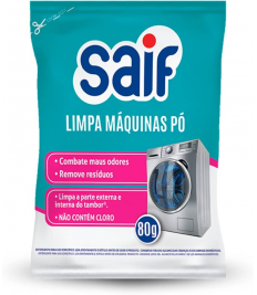 Sabão em pó p/tirar odor máquina lavar roupas 80 gr SAIF