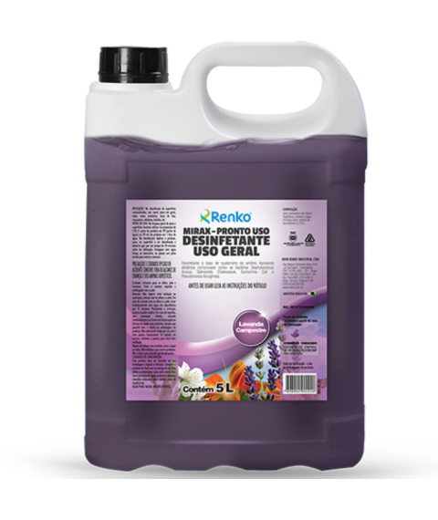 Desinfetante Mirax LAVANDA CAMPESTRE 5 lt ALTA DILUIÇÃO
