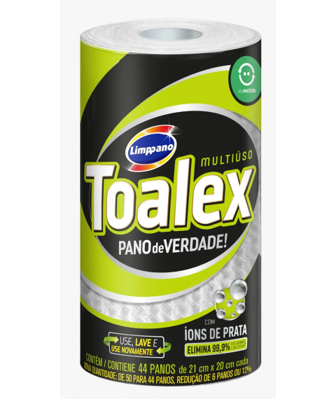 Pano toalha reutilizável branco c/44und Toalex 21x20 Limppano 