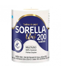 Papel toalha cozinha 1 rolo c/200 folhas Sorella 