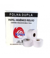 Papel hig. rolão Kirius FL DUPLA c/8 10cmx200mt