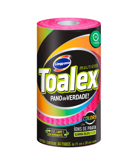 Pano toalha reutilizável ROSA c/44und Toalex 21x20 Limppano 