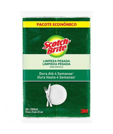 Esponja de louça c/4 Scoth Brite dupla face