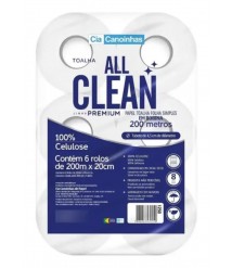 Papel toalha bobina 200mtx20cm c/6 rolos All Clean 1250