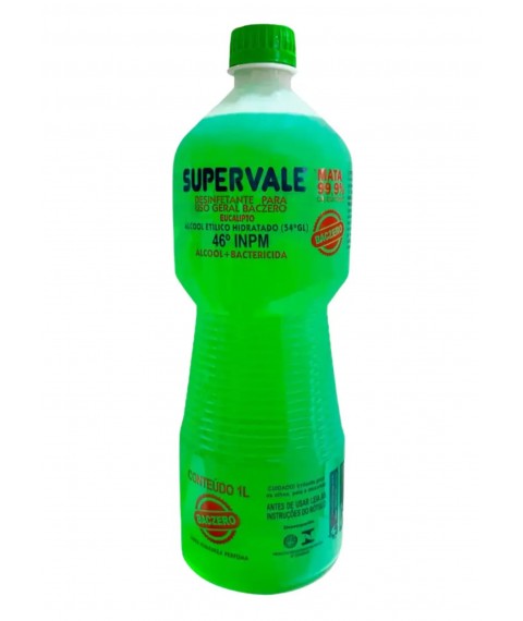 Alcool 1 lt 46,2º EUCALIPTO p/limpeza SUPER VALE