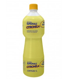Alcool 1 lt 46,2º CITRONELA p/limpeza SUPER VALE