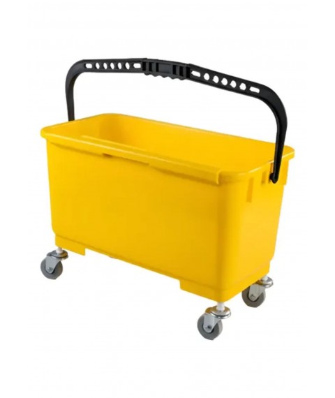 Balde 24 lt retangular AMARELO c/roda Superpro Bettanin