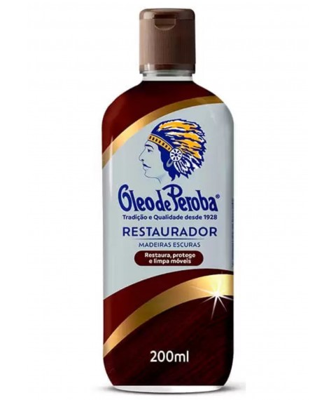 Oleo p/ moveis restaurador madeira escura Peroba 200 ml