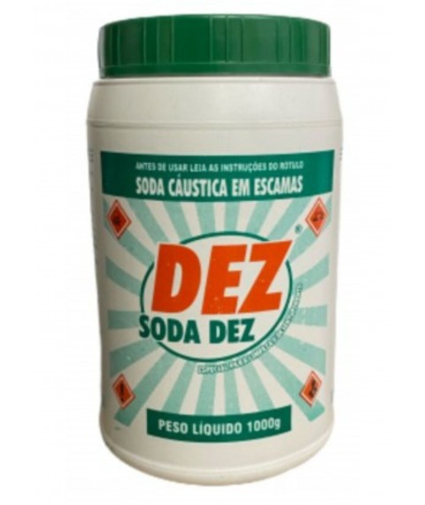 Soda caustica 1kg Dez pote