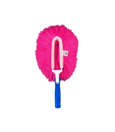 Espanador algodao eletrostatico ROSA c/ cabo Bralimpia