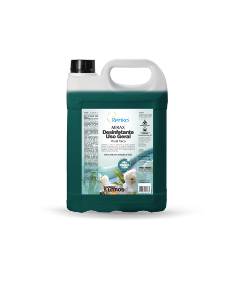 Desinfetante Mirax Floral Talco alta diluição 1x200 lt 5 lt Renko