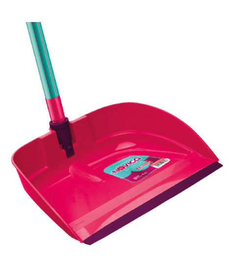 Pá de lixo plástica c/cabo alto metal Jeitosa 150 Bettanin