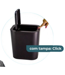 Lix. 12 lt Tonk cinza c/tampa click retangular 2203076014