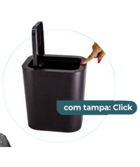 Lix. 12 lt Tonk cinza c/tampa click retangular 2203076014