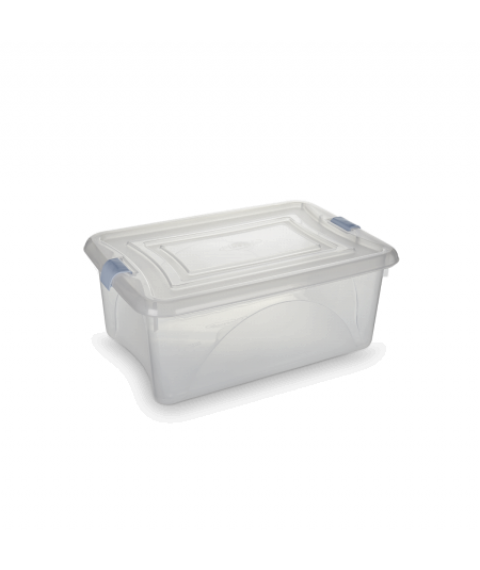 Caixa organizadora c/tampa transparente 12,5 lt Plasvale