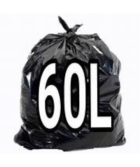 Saco lixo preto FORTE 65x80 60 lt c/100 und