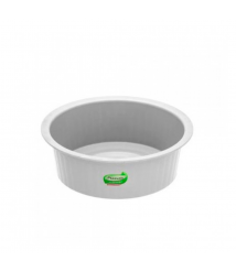 Bacia plástica canelada branca 08 lt Plasvale