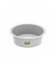 Bacia plástica canelada branca 08 lt Plasvale