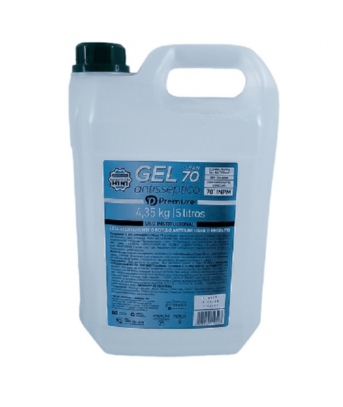 Alcool em gel 5 lt 70º umectante especiais Premisse