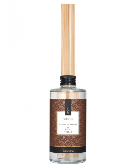 Arom. c/varetas refil plastico woods 250 ml Via Aroma