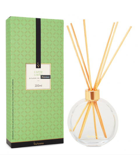 Arom. varetas vidro 200ml CAPIM LIMAO Via Aroma 