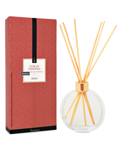 Arom. varetas vidro 200ml FLOR DE CEREJEIRA Via Aroma 