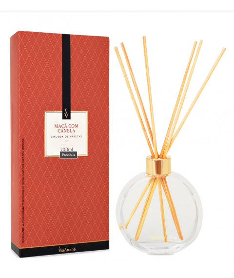 Arom. varetas vidro 200ml MACA COM CANELA Via Aroma 