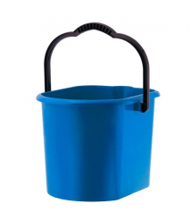 Balde 15 lt oval AZUL Fortcom c/alca preta 
