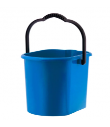 Balde 15 lt oval AZUL Fortcom c/alca preta 