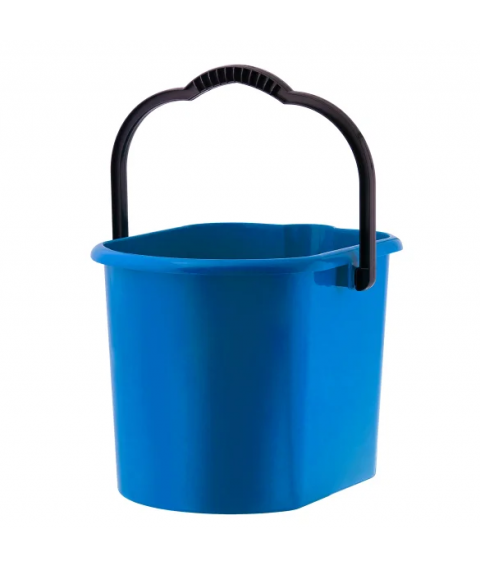 Balde 15 lt oval AZUL Fortcom c/alca preta 