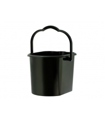 Balde 15 lt oval PRETO Fortcom c/alca preta 
