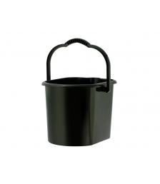 Balde 15 lt oval PRETO Fortcom c/alca preta 