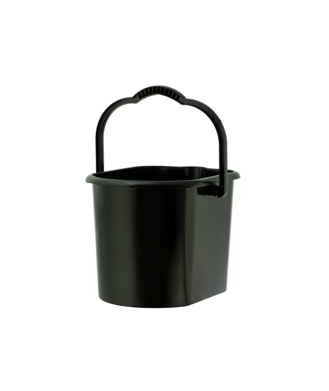 Balde 15 lt oval PRETO Fortcom c/alca preta 