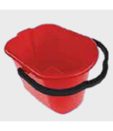 Balde 15 lt oval VERMELHO Fortcom c/alca preta