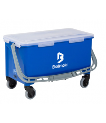 Balde 30 lt retangular c/tampa hermetica e roda Bralimpia 