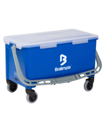 Balde 30 lt retangular c/tampa hermetica e roda Bralimpia 