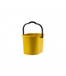 Balde 15 lt oval AMARELO Fortcom c/alca preta