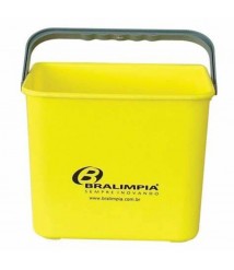 Balde 04 lt amarelo plastico Bralimpia retangular 