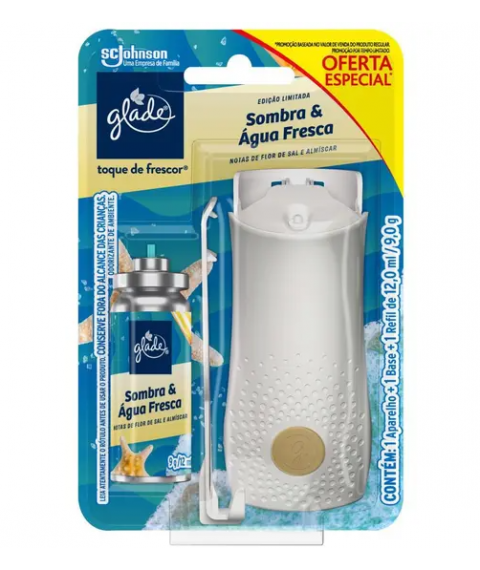 Bom ar click 12 ml Glade c/aparelho SOMBRA & AGUA FRESCA