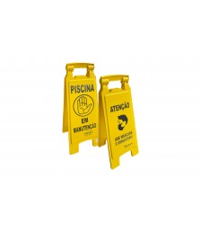 Placa sinalizadora EM ANDAMENTO plastica Bralimpia