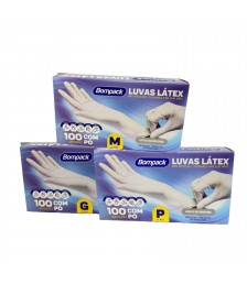 Luva látex com pó cx c/50un Bompack
