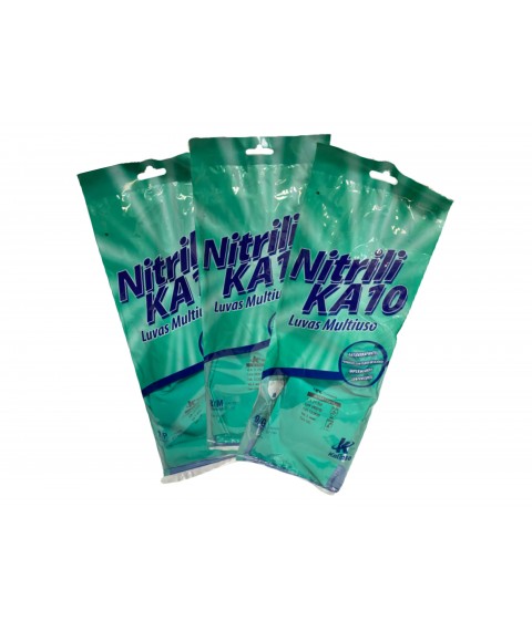 Luva nitrílica verde resistente produtos químicos Nitrili-Ka Kalipso