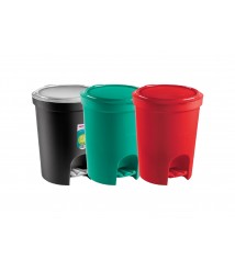 Lix. c/pedal plastico 13,5 lt redonda preta Sanremo SR275